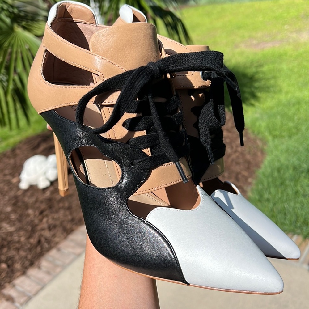 Gianni Bini Jazzlynn Leather Lace-Up Shooties High heels 10